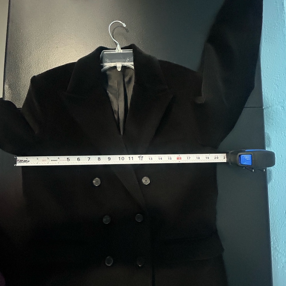 Kooples Womens Black Corduroy Double Breasted Jacket 100% Cotton NWT EU 40/8 - Picture 9 of 10